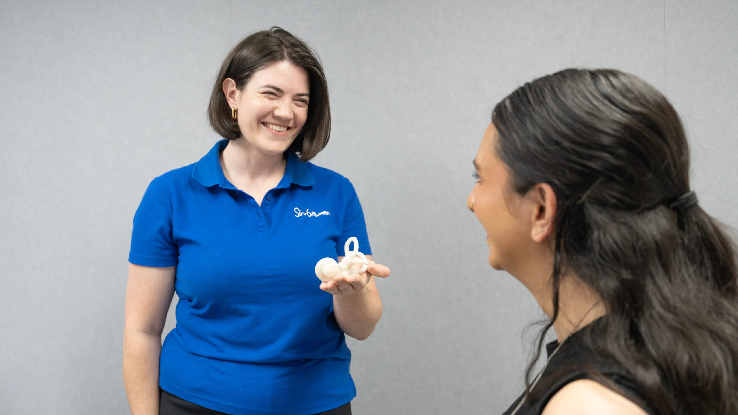 Audiologist performing vestibular assessment